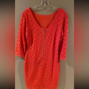 ronni nicole coral textured dress